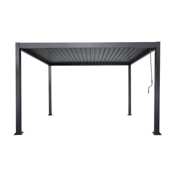 Hliníková záhradná pergola s nastaviteľnou strechou Antracit 3 x 3 m Hliníková záhradná pergola s nastaviteľnou strechou Antracit 3 x 3 m