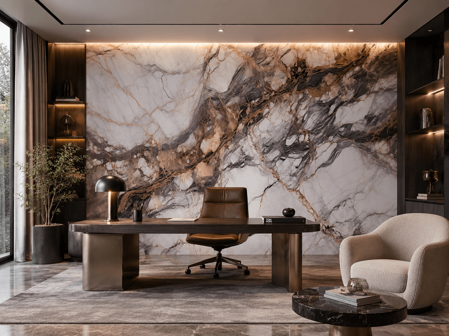 Panel stenový XXL Breccia Medený Lesklý 120 x 280 cm 3 mm – sada 3 ks (ABC)
