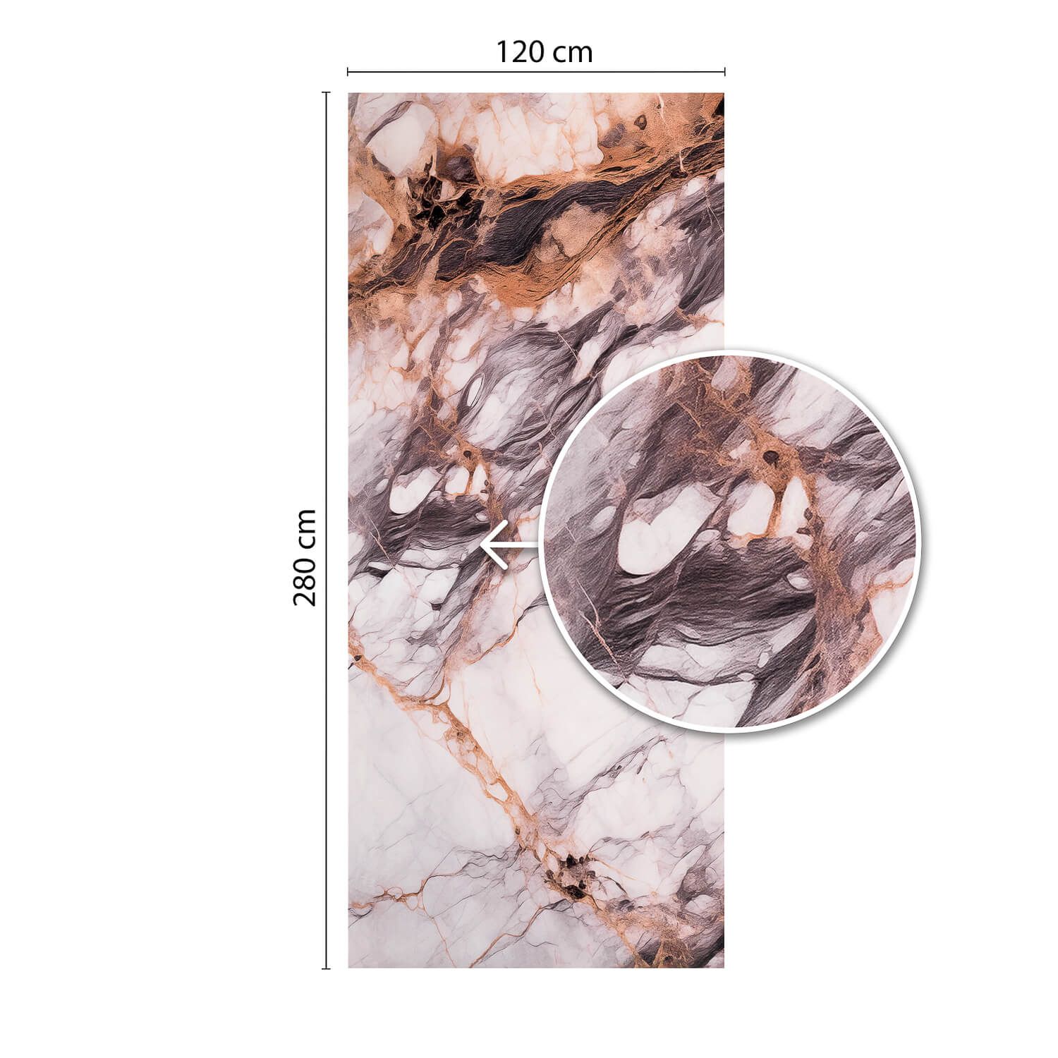 Panel stenový XXL Breccia Medený Lesklý 120 x 280 cm 3 mm (C)