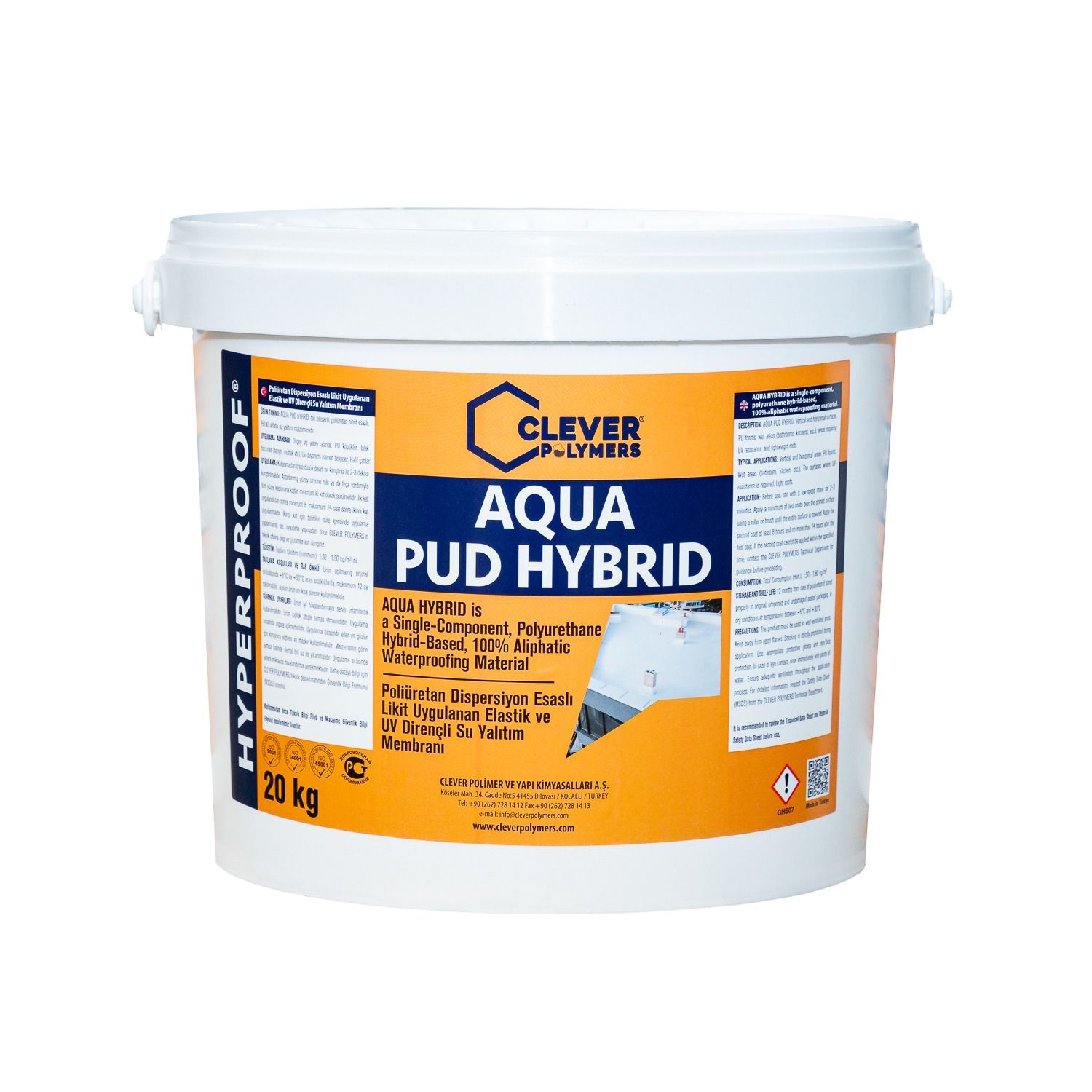 Jednozložková polyuretánová hydroizolácia CLEVER AQUA PUD HYBRID – 20 kg