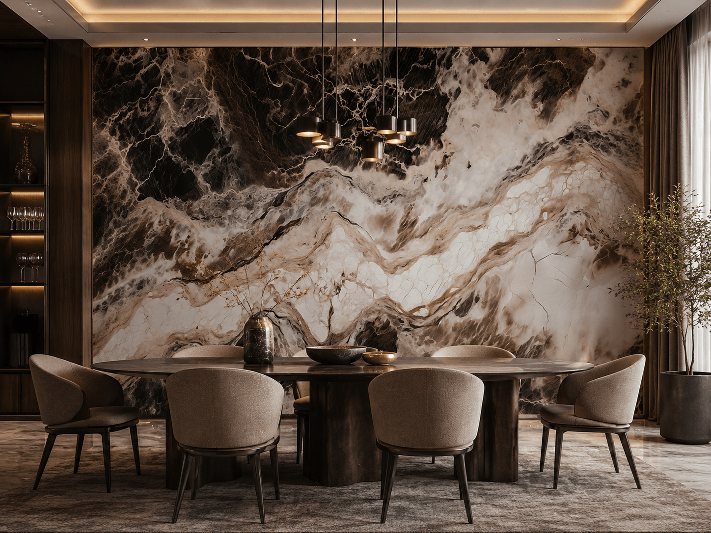 Panel stenový XXL Emperador Čierny Lesklý 120 x 280 cm 3 mm – sada 3 ks (ABC)