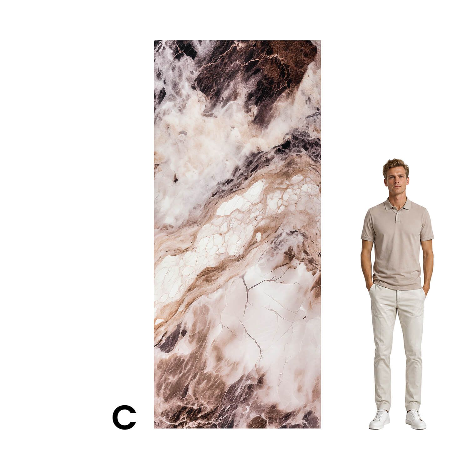 Panel stenový XXL Emperador Čierny Lesklý 120 x 280 cm 3 mm (C)