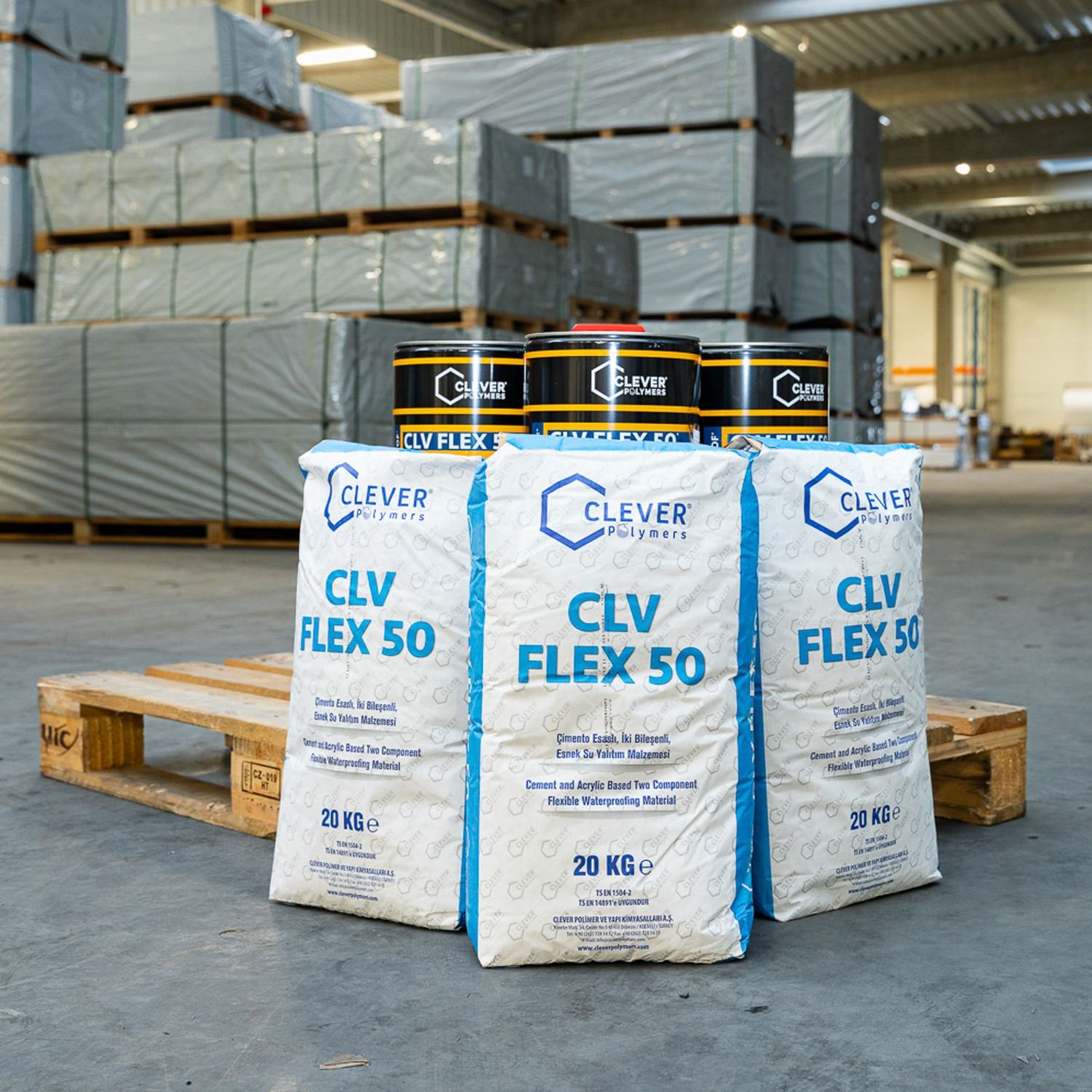 Dvojzložková polymérová hydroizolácia CLEVER CLV FLEX 50 – 20 kg + 4 l