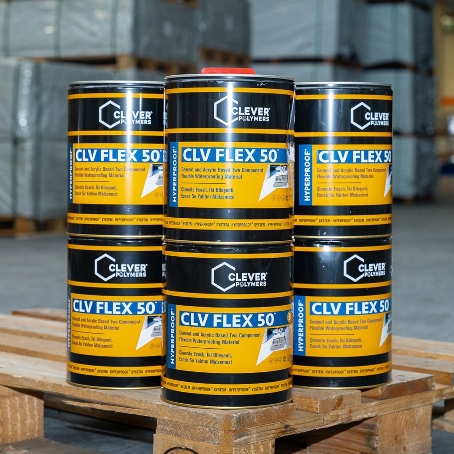 Dvojzložková polymérová hydroizolácia CLEVER CLV FLEX 50 – 20 kg + 4 l
