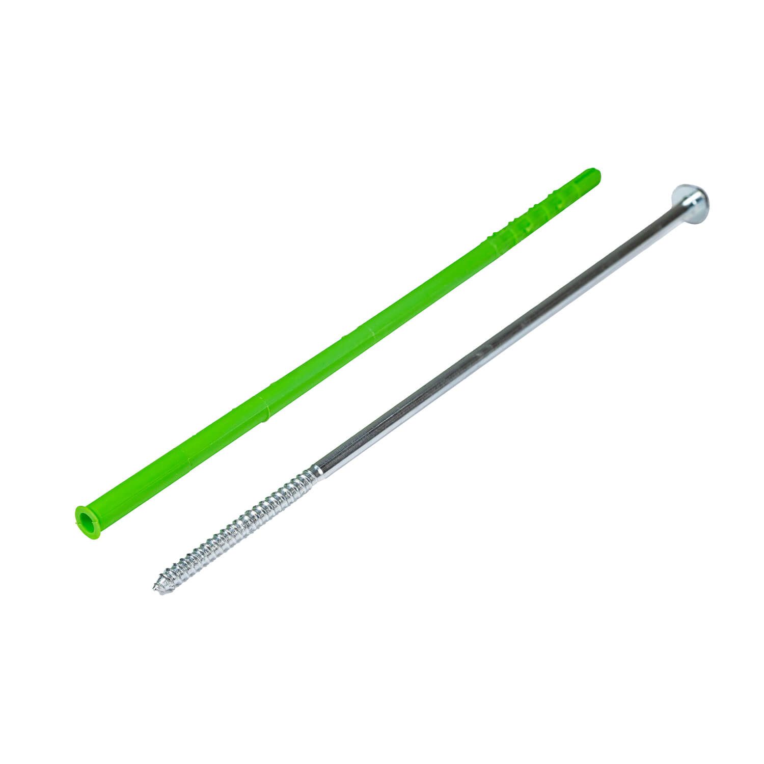 Rozperná rámová hmoždinka 10x300 mm + skrutka TORX s tanierovou hlavou 7x300 mm – 1 ks