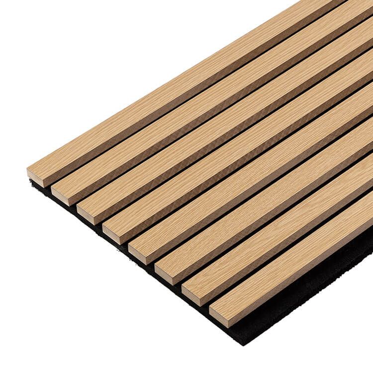 Lamele ścienne akustyczne na filcu Dąb Jasny 2 x 32 cm – dł. 2,7 m Lamele ścienne akustyczne na filcu Dąb Jasny 2 x 32 cm – dł. 2,7 m