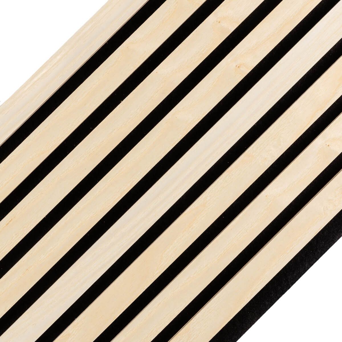 Lamele ścienne akustyczne na filcu Drewno Naturalne Fornir 2 x 32 cm – dł. 2,7 m Lamele ścienne akustyczne na filcu Drewno Naturalne Fornir 2 x 32 cm – dł. 2,7 m