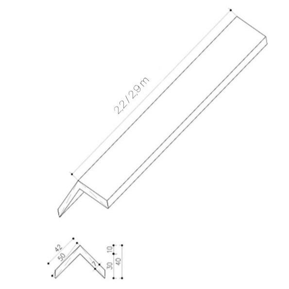 Rohová kompozitná lišta Premium Antracit/Grafit 50x50 mm – 2,9 m