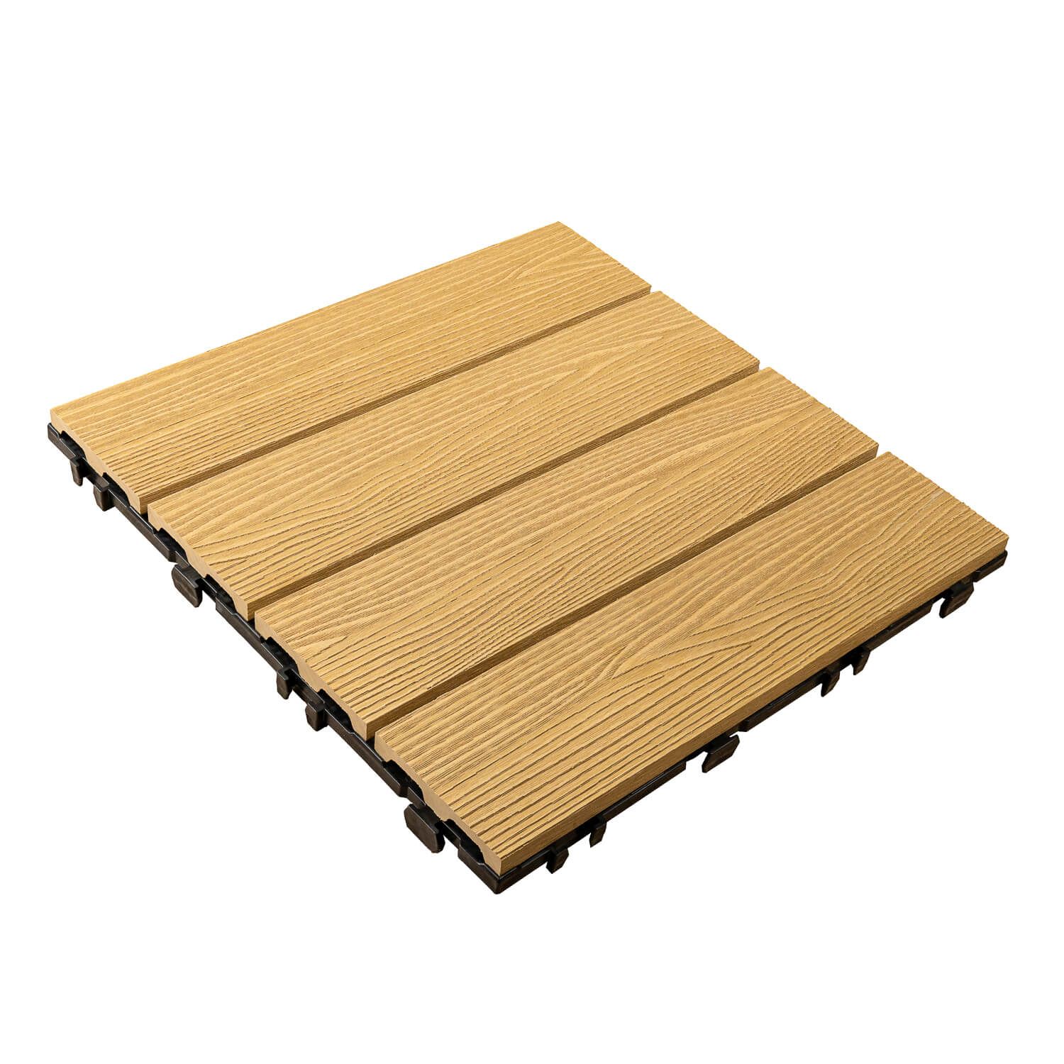 Kompozitná Terasová Dlaždica 3D Medový Teak 30 x 30 x 2,1 cm Kompozitná Terasová Dlaždica 3D Medový Teak 30 x 30 x 2,1 cm