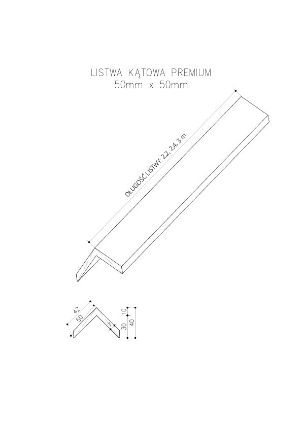 Listwa Kompozytowa Kątowa Premium Dąb Antyczny 50x50 mm do lameli elewacyjnych – dł. 2,9 m