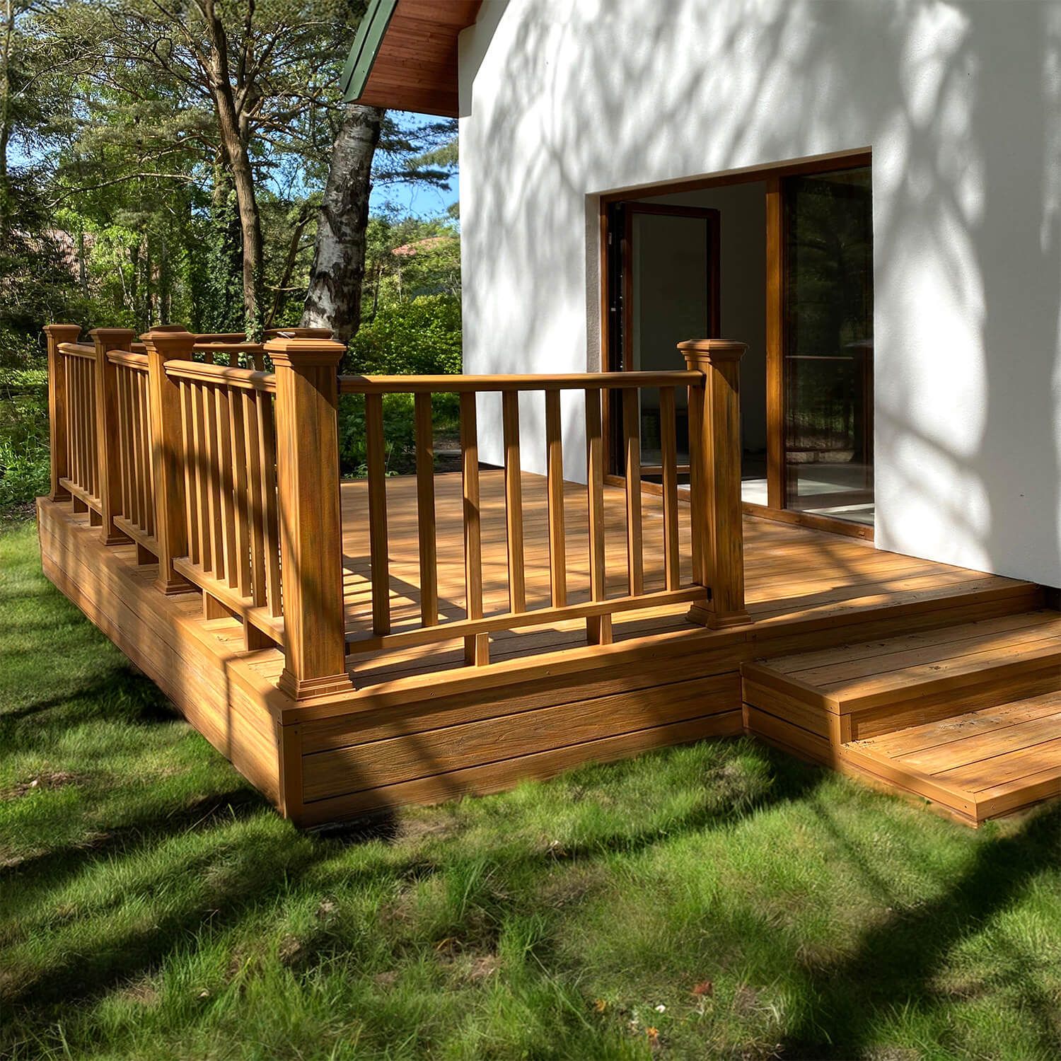 Balustrada kompozytowa Teak 157 x 113 cm (2 słupki)