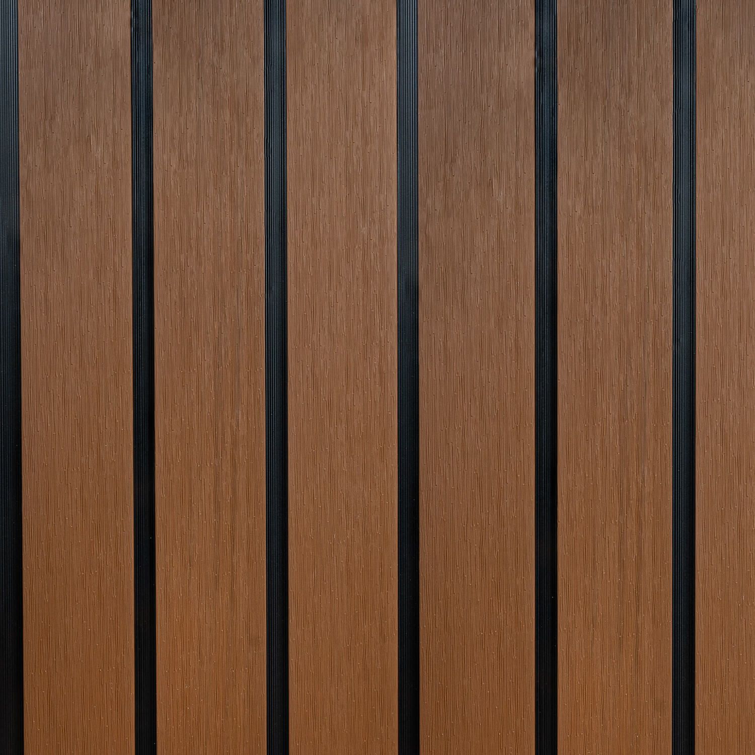 Lamelová plotová doska DUO Premium Teak / Čierny - 1,8 m